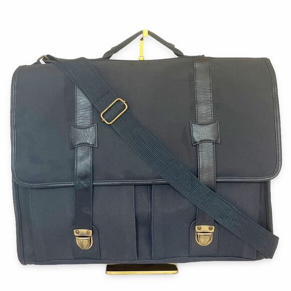 YSL Yves Saint Laurent Parfums Messenger Black Nylon Shoulder Bag Crossbody - Picture 14 of 15